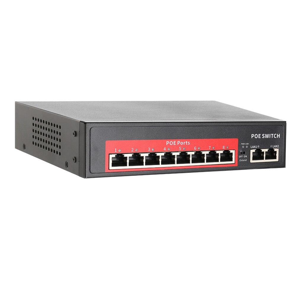 48V мережевий комутатор POE Switch Misecu, 8+2 портів 10/100 Мбіт/с IEEE 802.3 af/at, фото 1