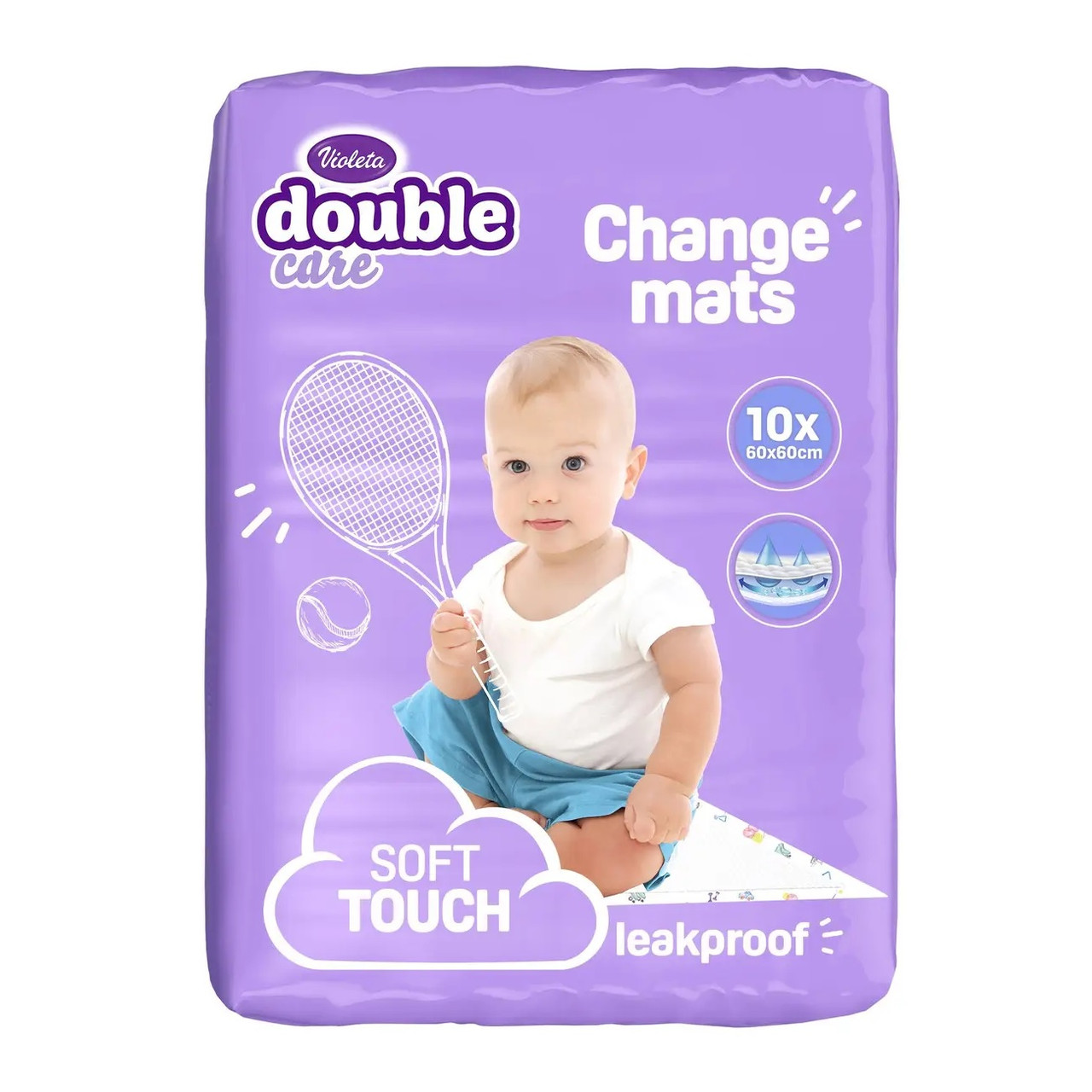 Пелюшки дитячі 60х60 см Violeta Double Care 10 шт. (3870128006485)