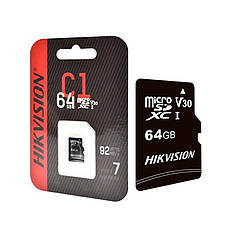 Карта пам'яті micro SD Hikvision 64 ГБ class 10.
