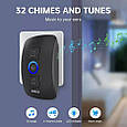 Бездротовий дверний дзвінок IP55 KERUI M527_2 з 2 кнопками виклику. Чорний., фото 4
