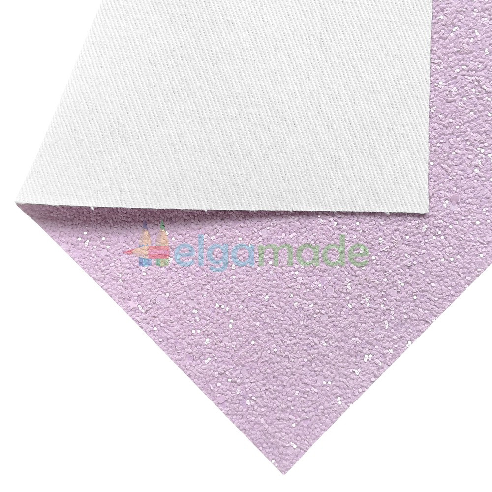 Кожзам Candy з матовими блискітками НІЖНО-ЛІЛОВИЙ, 20x27 см, Китай