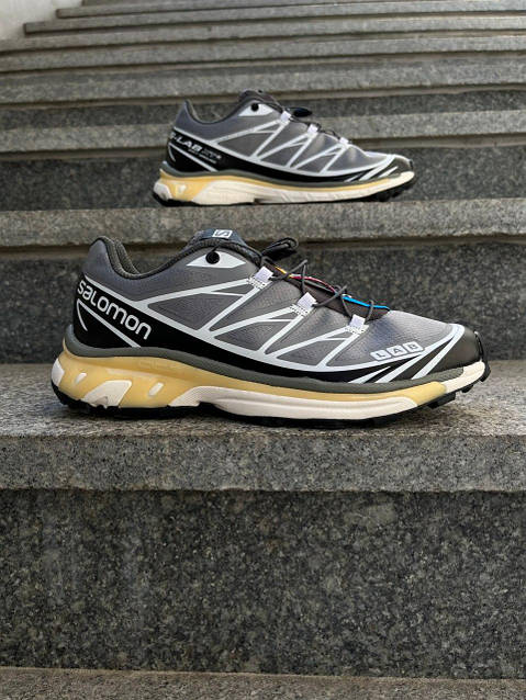 Кроссовки мужские серые Salomon XT-6 Adv Dover Silver Black (12591