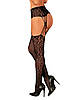 Панчохи чорні Obsessive Garter stockings S821 S/M/L, фото 2
