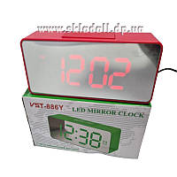 Годинник VST-886Y-1 з червоною підсвіткою і дзеркальним дисплеєм 6,5"