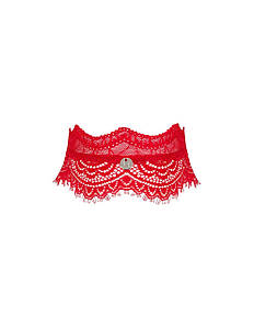 Чокер червоний мереживний Obsessive Bergamore O/S