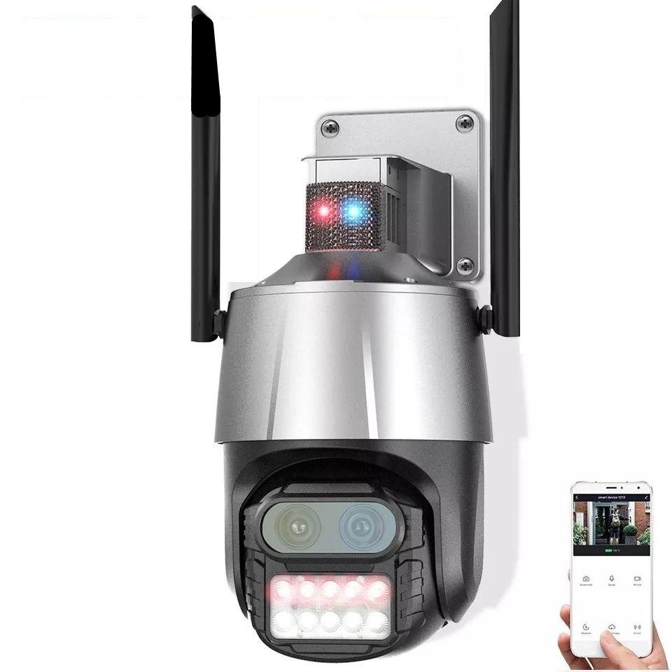 Камера вулична охоронна поворотна Besder P10S-8MP WIFI із сиреною. Зум. iCSee, фото 1