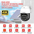 Вулична поворотна WIFI камера спостереження Boavision BW8MP8X. Зум. iCSee, фото 3
