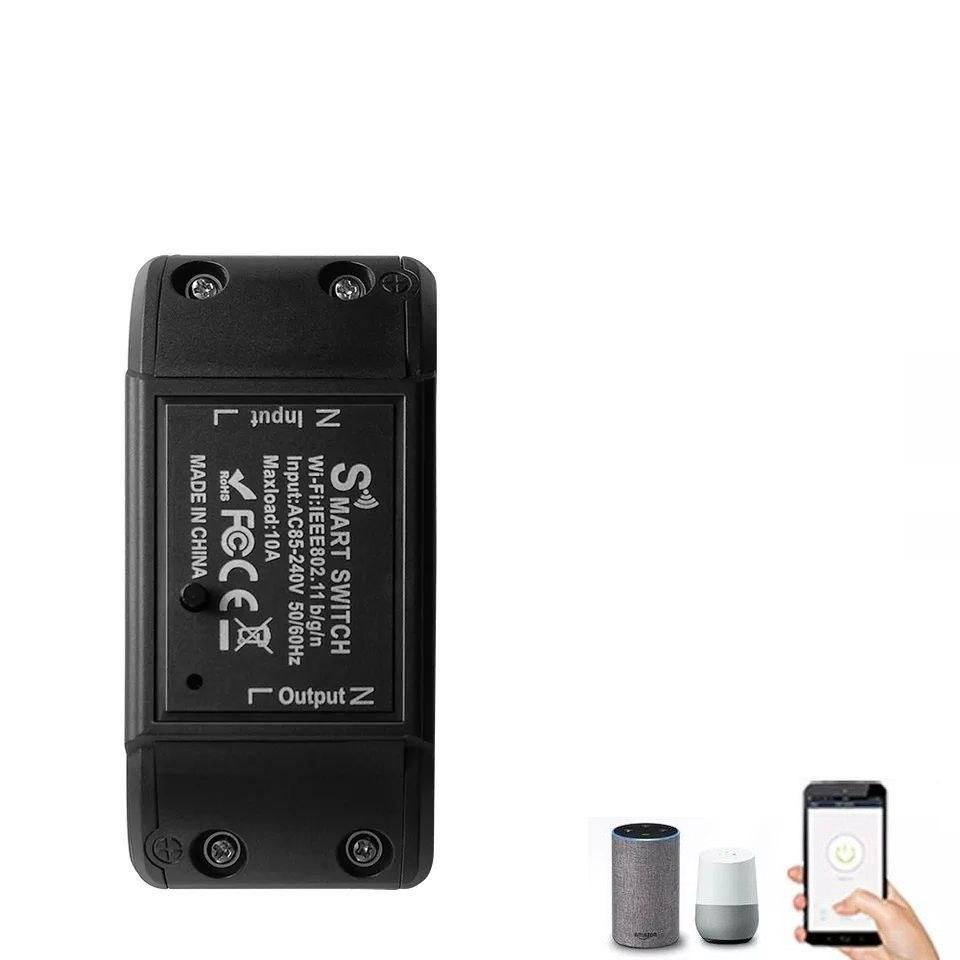 Комутатор перемикач WiFi Switch Black 2200 Вт, 10А з віддаленим керуванням для розумного дому. Tuya