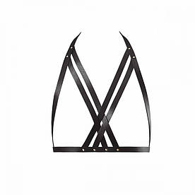 Портупея еротична жіноча Bijoux Indiscrets MAZE — Halter Bra Harness Black