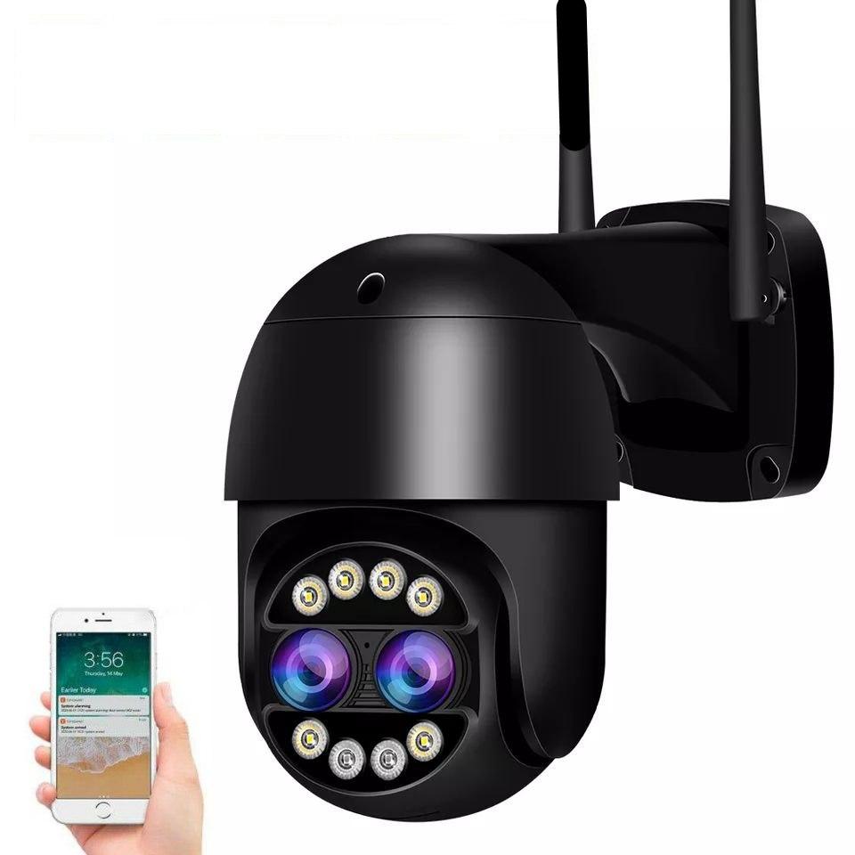 Вулична охоронна поворотна WIFI камера спостереження Besder P3SB-4MP. Зум. iCSee