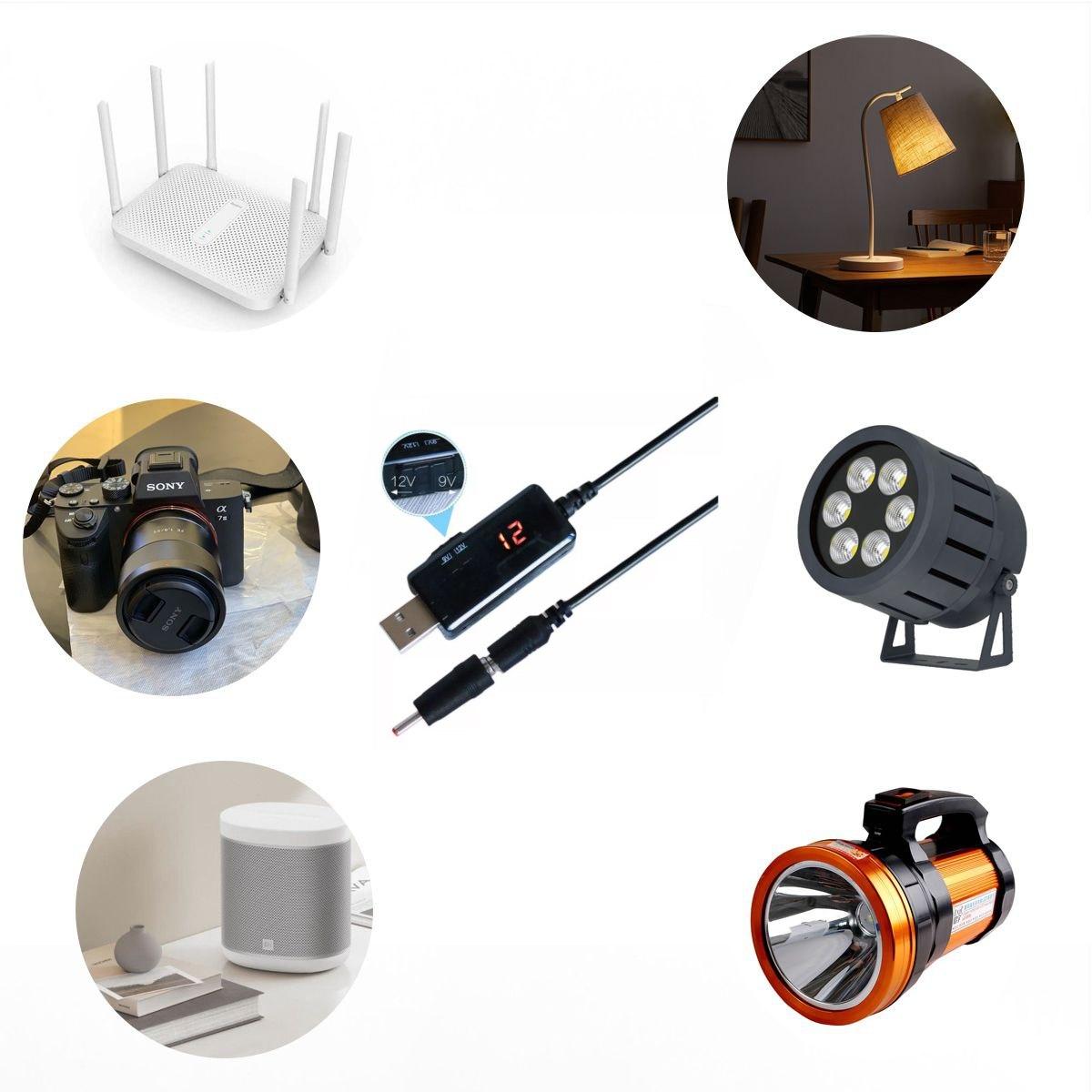 Перетворювач напруги 5B-12B/9B USB — 5,5x2. Кабель перехідник для Wi Fi-роутера, відеокамер 12 і 9 В., фото 1