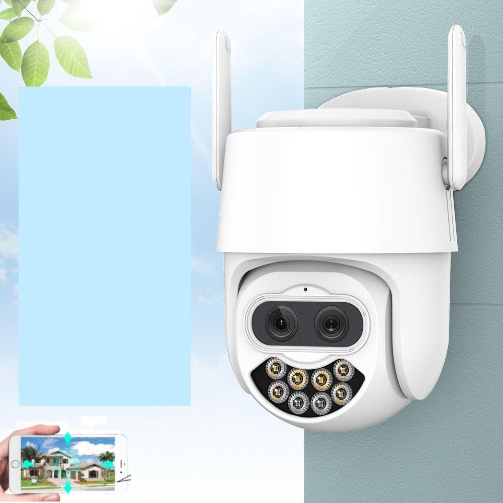 Вулична охоронна поворотна WIFI камера спостереження Besder P7S-8MP з бузком. Зум. iCSee, фото 1