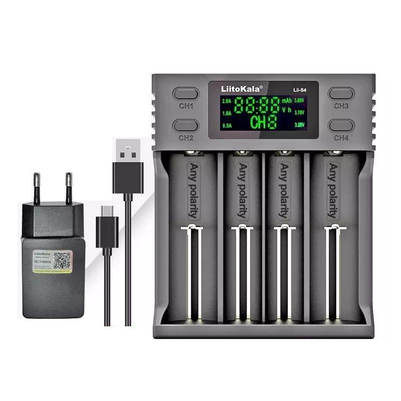 Розумний зарядний пристрій Liitokala Lii-S4 + EU plug AA, AAA, 18650, 26650, 10440, 16340, 17500 та ін.NiMH, фото 1