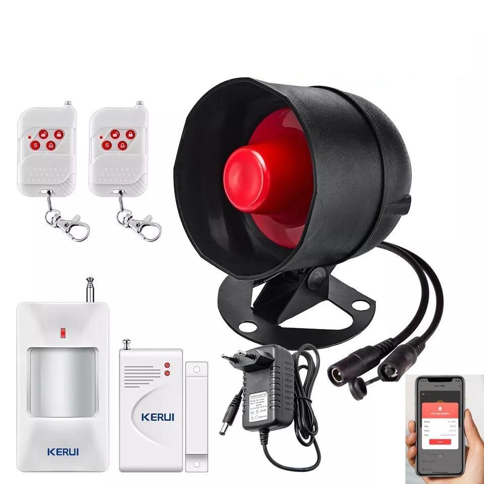 Бездротова Wi-Fi сигналізація Kerui AS301 з сиреною й керування через застосунок Tuya, фото 1