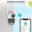 Вулична охоронна поворотна WIFI камера спостереження Besder P12Q-4MP з сиреною. Зум. iCSee, фото 6