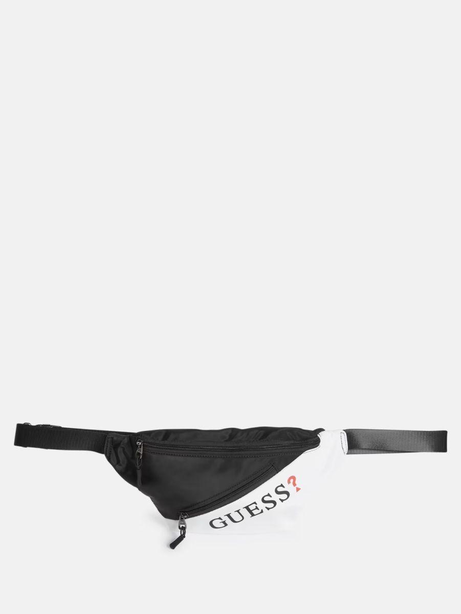 Поясна сумка Guess бананка з логотипом 1159784233 (Чорний, One Size)