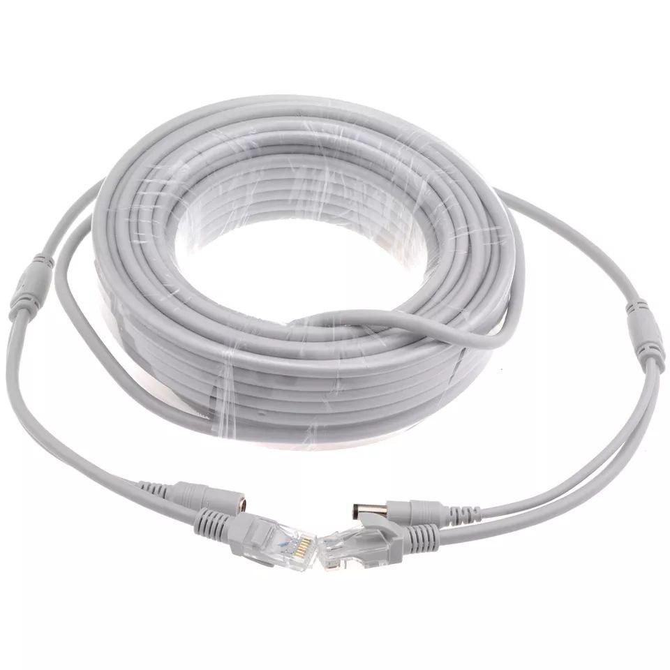 Кабель Ethernet RJ45+живлення постійного струму 5 метрів. CCTV кабель RJ45. Штекера для камери відеоспостереження, фото 1