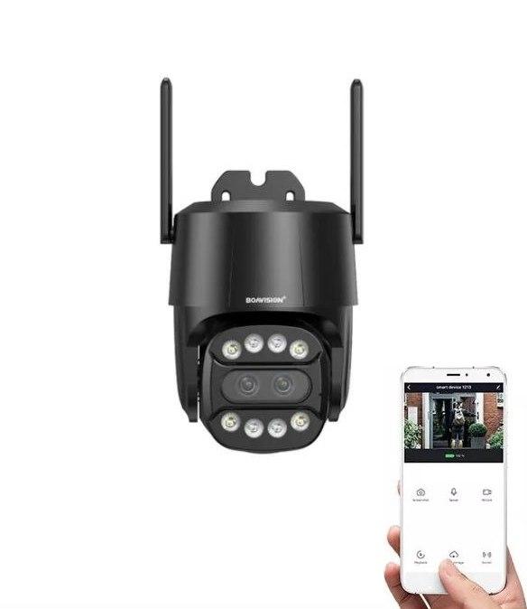 Охоронна поворотна Onvif Wi-Fi IP камера спостереження Boavision D4W4MPWF-S. CamHi Pro, фото 1