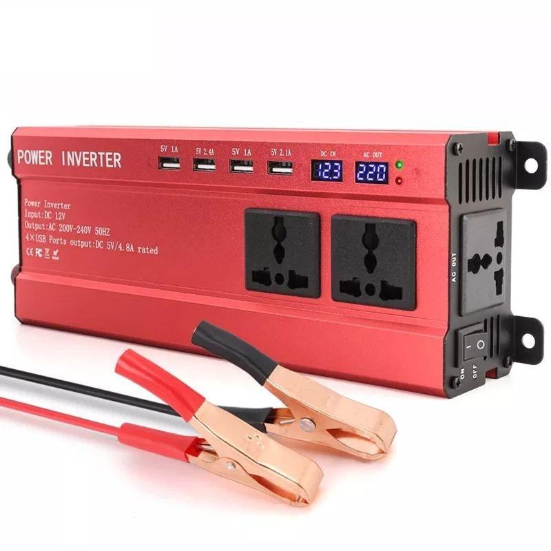 Автомобільний інвертор 12 V 220 V EAFC Power Inverter DC to AC 12 V to 220 V 2000 W max. 3 розетки, 4 USB, фото 1