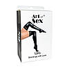 Панчохи вінілові сексуальні Art of Sex — Lora з мереживом, розмір M, колір чорний, фото 3