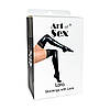 Панчохи вінілові сексуальні Art of Sex — Lora з мереживом, розмір S, колір червоний, фото 3