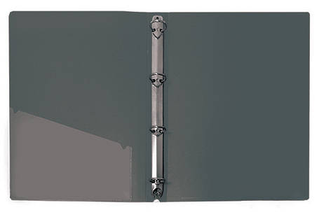 Папка пластикова А4 на 4 кільця з двома кишенями чорна 30702-01 KNZ, фото 2