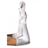 Перчатки атласные длинные белые One Size Extra Long Opera Length Satin Gloves от Leg Avenue