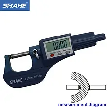 Мікрометр Shahe 5216-25 (0-25 мм/0,001 мм) з однією закругленою головкою