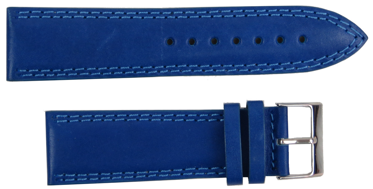 Шкіряний ремінець для годинника Mykhail Ikhtyar Ш24 мм синій