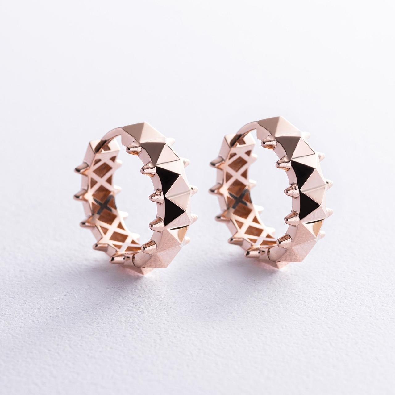 Сережки — кільця в червоному золоті с08482 Zipexpert ZIPEXPERT, фото 1