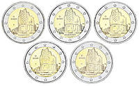 Німеччина набір із 5 монет по 2 євро 2023 UNC A, D, F, G, J Гамбург Ельбська філармонія
