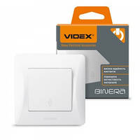 Вимикач одноклавішний Videx Binera білий прохідний (VF-BNSW1P-W)
