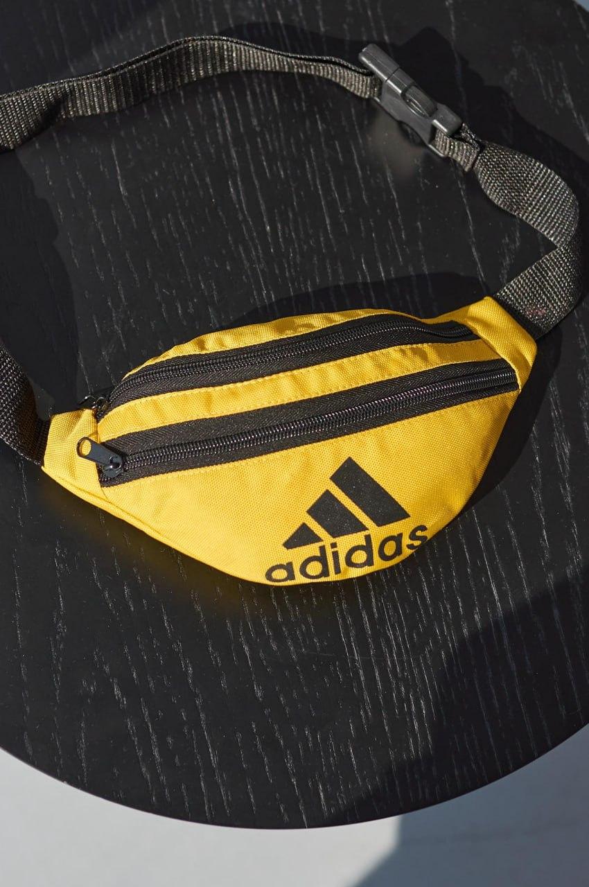 Сумка через плече Adidas адідас жовта бананка чоловіча жіноча сумка на пояс тканинна