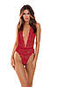 Боді з відкритою спиною PLUNGE IN TEDDY RED, S/M, фото 4