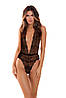 Боді з відкритою спиною PLUNGE IN TEDDY BLACK, S/M, фото 4