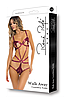 Боді сексуальне відкрите Walk Away Crotchless Teddy Burgundy, S/M, фото 5