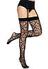 Панчохи чорні еротичні Leg Avenue Heart net thigh highs OS Black, фото 3