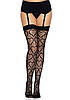 Панчохи чорні еротичні Leg Avenue Heart net thigh highs OS Black, фото 4