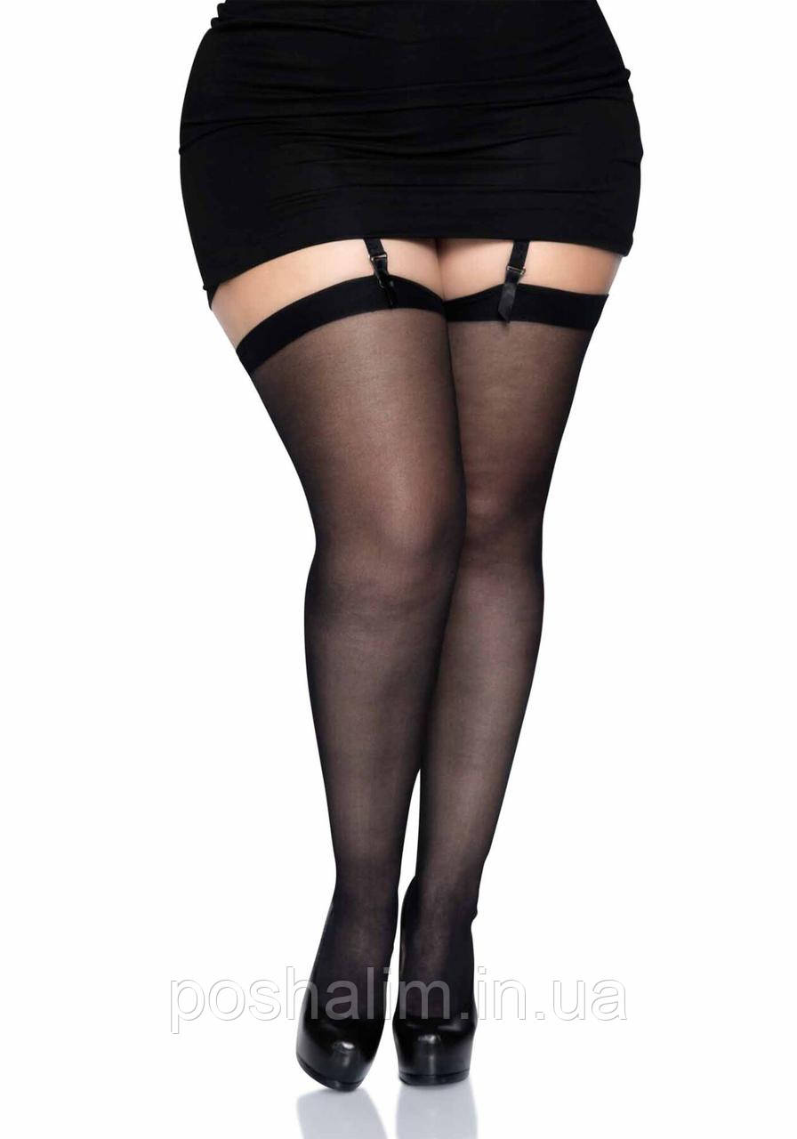 Панчохи чорні зі швом Leg Avenue Sheer backseam stockings + PLUS SI Black, фото 1