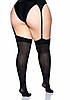 Панчохи чорні Leg Avenue Nylon Thigh Highs + PLUS SI Black, фото 3