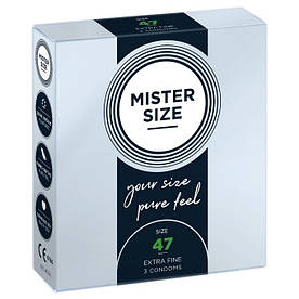 Презервативи Mister Size — pure feel — 47 (3 condoms), товщина 0,05 мм