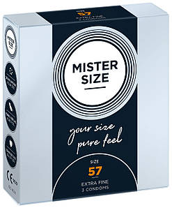 Презервативи Mister Size — pure feel — 57 (3 condoms), товщина 0,05 мм