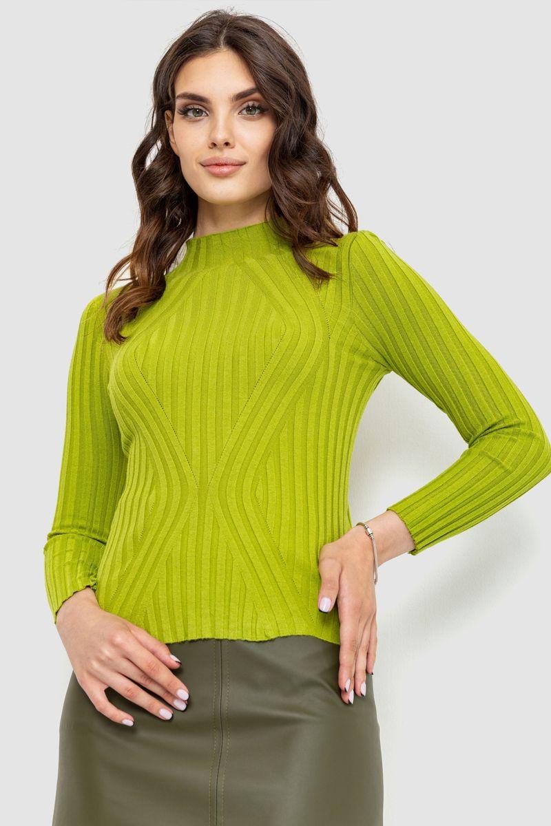 Гольф жіночий однотонний, колір оливковий, 204R038, фото 1