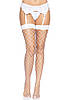 Панчохи велика сітка білі Leg Avenue Fence Net Thigh Highs OS White, фото 5