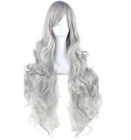 Длинные парики UASHOP 80см пепельные волнистые волосы косплей анимэ UASHOP
