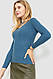 Кофта жіноча в рубчик, колір джинс, 204R037, фото 3