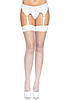 Панчохи білі Leg Avenue Nylon Fishnet Thigh Highs OS White, фото 3