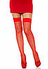 Панчохи червоні Leg Avenue Nylon Fishnet Thigh Highs OS Red, фото 2