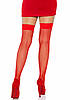 Панчохи червоні Leg Avenue Nylon Fishnet Thigh Highs OS Red, фото 3