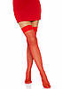 Панчохи червоні Leg Avenue Nylon Fishnet Thigh Highs OS Red, фото 4